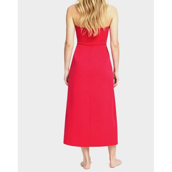 Zara Dresses & Skirts - NEW ZARA Strapless Pink Maxi Dress Women Large Fuchsia Pink Fit Flare Knit